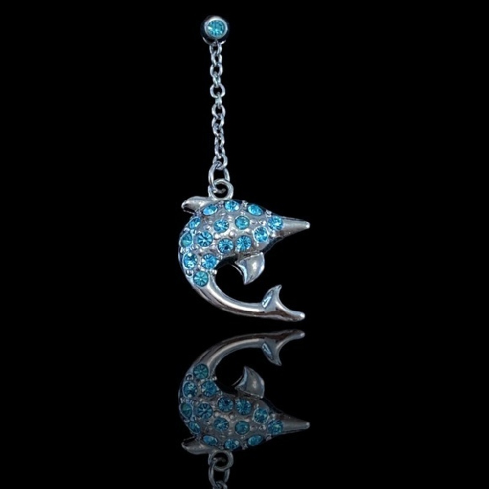 NWT Dangle Earring Blue Dolphin